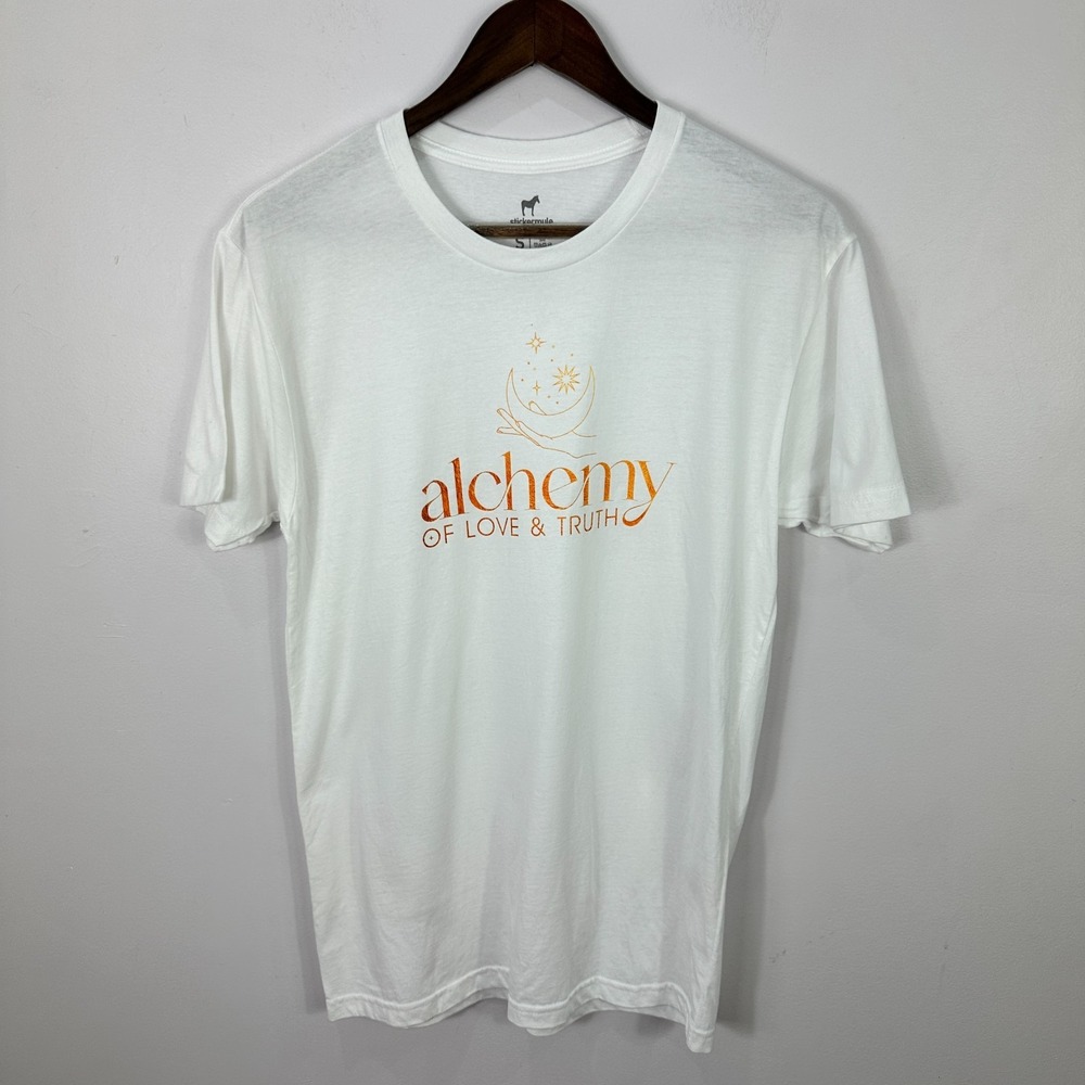 Sticker Mule Alchemy Tee S White Graphic Cotton‎ Mystical Moon Star Boho Witchy